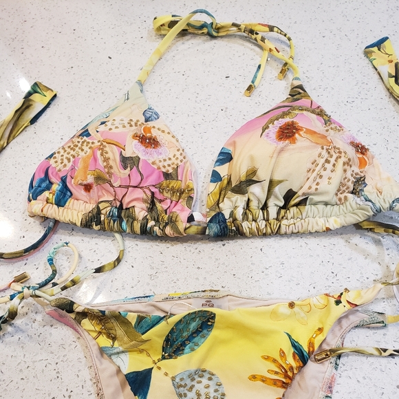 PQ Swim Oasis Embellished Bikini Top D/ Bottom Large - Picture 9 of 14